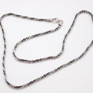 Boho chic 3mm 18 inch oxidized twisted sterling snake chain weighing 5.4 grams
